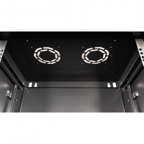 Шкаф 19" телекоммуникационный настенный, 9U 501x600х450 мм, дверь перфорация, черный